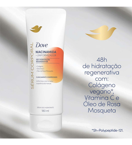 Kit 2 Und Dove Sérum Corporal Com Niacinamida 180ml