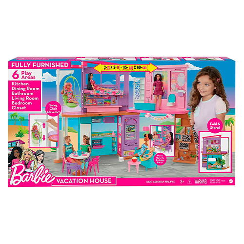 Set Barbie Casa Vacaciones En Malibú Con 30 Accesorios Ub