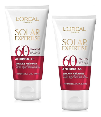 Protetor Solar Antirrugas Facial Fps60 40g Kit 2 Unid. S/cor