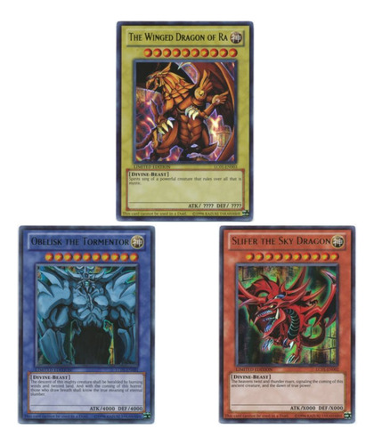 Yugioh! Dioses Egipcios - Lc01 (ra, Obelisk, Slifer) Set (Usado)
