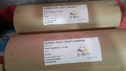 Bobina Papel Kraft 45gr 45cm X 240 Mts Aprox (5 Kilos)