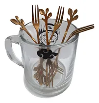 Comprar X12 Tenedor Copetin Postre Dorado Acero Inoxidable De 12 Cm 