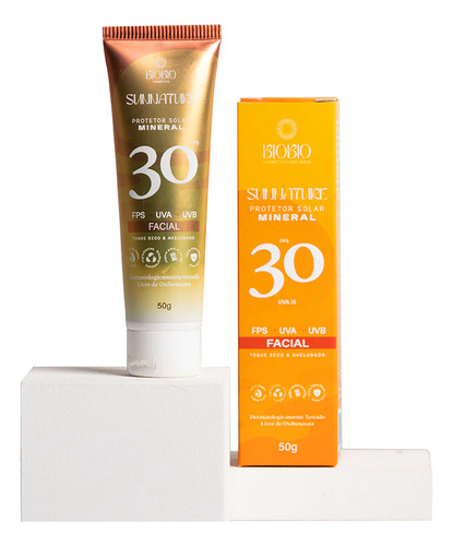 Protetor Solar Físico Mineral Natural Biobio Sunnature Fps30