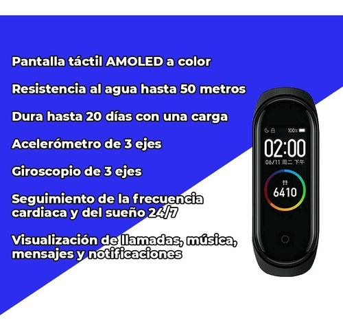 Xiaomi Smartband Mi Band 4 Ideal Para Agua Y Fitness + Auris