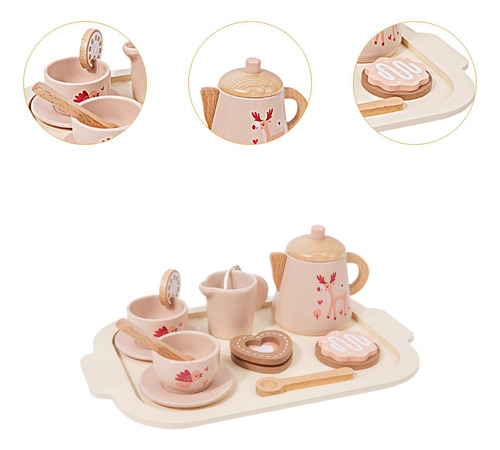 Juego De Té De De Simulación De Madera, Accesorios De