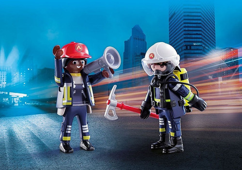 Imagen 3 de 6 de Playmobil Duo Pack 70081 Bomberos Con Equipo Figura Acc Edu