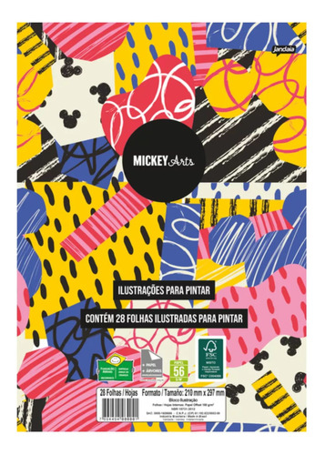 Livro De Colorir Pintar Vertical A4 Mickey Arts