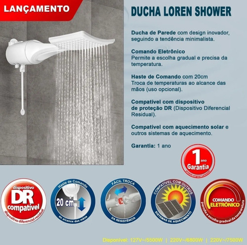 Imagem 2 de 5 de Ducha Lorenzetti Shower Eletrônica Ultra