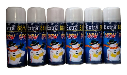 Pack 6 Spray Nieve Artificial Decoración Navidad 250ml 