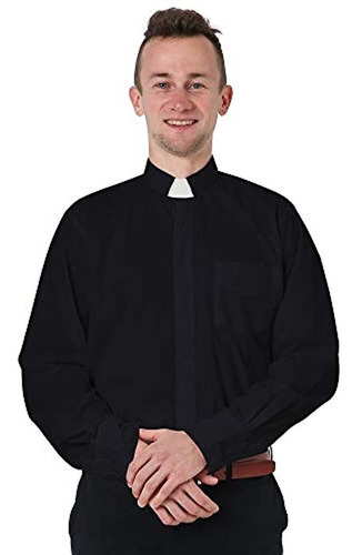 Disfraz De Sacerdote Camisa De Manga Larga, Talla M