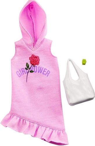 Barbie Ropa: Vestido Rosa Con Capucha, Más 2 Accesorios Mu.