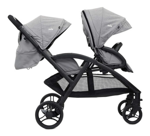 Imagen 2 de 2 de Cochecito de paseo doble Joie Evalite Dúo gray flannel con chasis color negro
