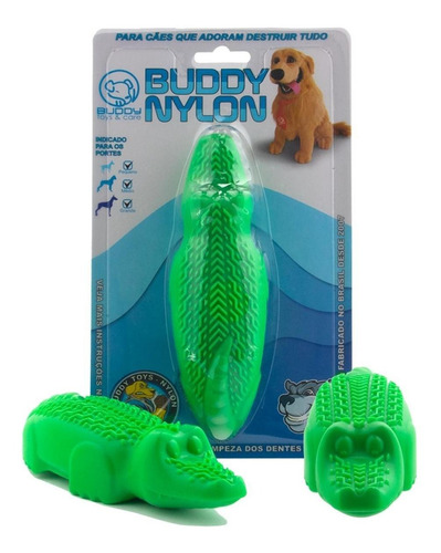 Mordedor Buddy Toys Crocojack Nylon Brinquedo Resistente Top Cor Verde