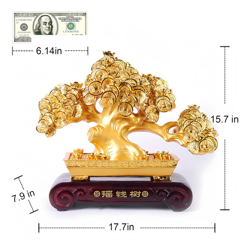 Fengshui -caishen Feng Shui Artificial Bonsai Tree, Resin Y