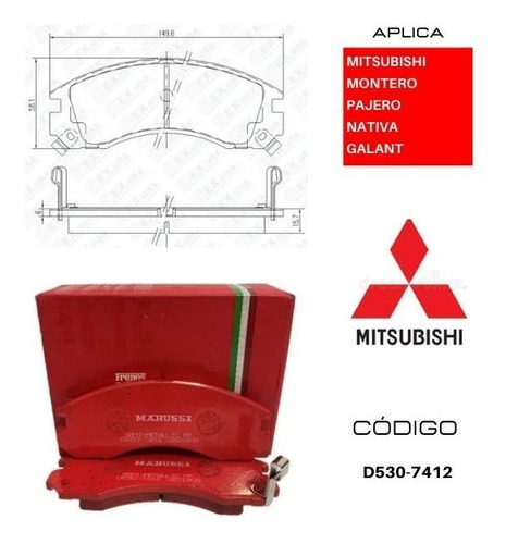 Pastillas Delanteras Frenos Mitsubishi Pajero V6 1993-2004