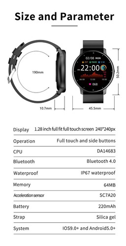 Imagem 6 de 10 de Relógio Smartwatch Zl02 Hd Grande Tela Bluetooth