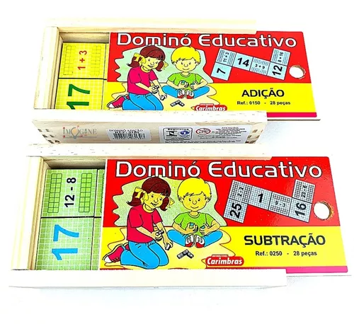 Jogo Domino Aprendendo Números Infantil Educativo 28 Peças - Pais