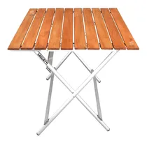 Comprar Mesa Plegable Aluminio Madera 84x75 Balcon Jardin Camping