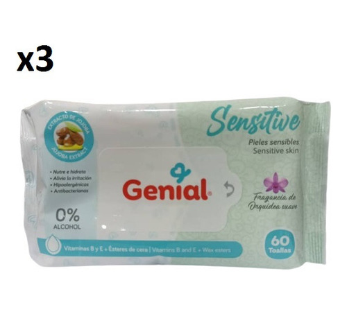 Toallas Humedas Genial Bebe Hidratante Anti Bacterianas 