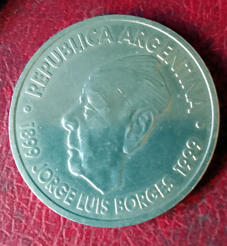 Moneda Argentina Jorge Luis Borges 1899-1999 Conmemorativa