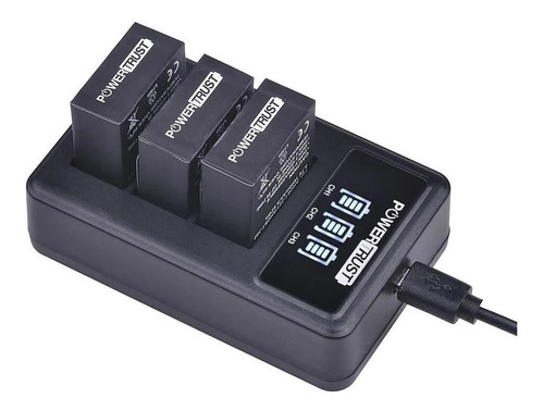 Imagen 3 de 4 de Cargador Power Trust Con 3 Baterias Para Gopro Hero 3 Y 3+