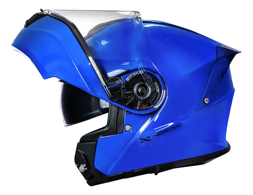 Capacete Robocop Escamoteavel Norisk Motion Azul Óculos Moto
