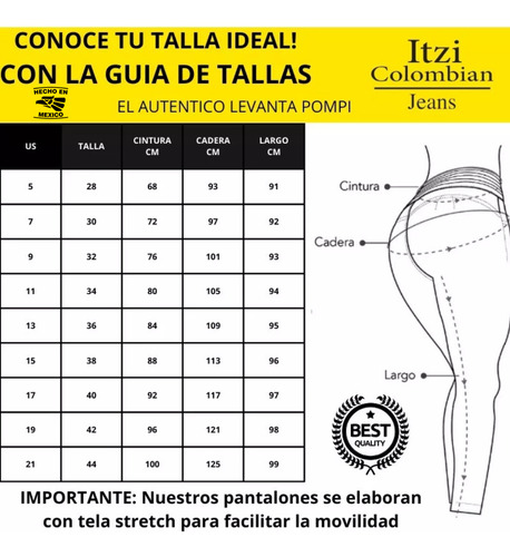 Pantalon Acampanado Colombiano De Dama Con Stretch Itzi 509