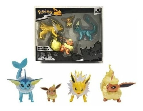 Figura Pokemon Multipack Evee Jolteon Vaporeon Flareon