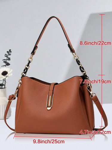 Bolso De Mujer De Color Liso, Bandolera Casual Simple