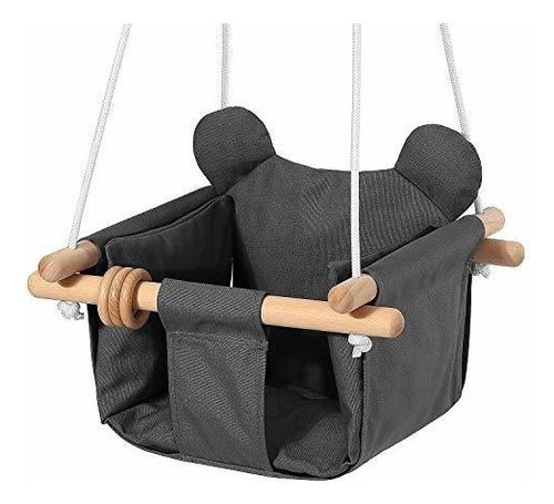 Mlian Secure Canvas And Wooden Baby Hanging Swing Seat Chai