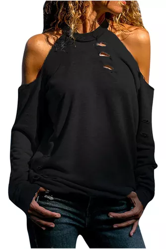 Blusa Negra Hombros Descubiertos Cuello | MercadoLibre