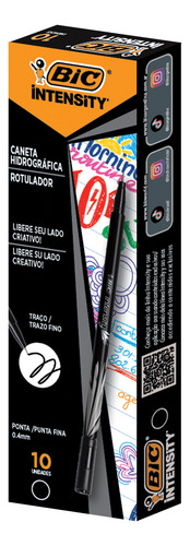Bolígrafo hidrográfico Bic Intensity ultrafino negro de 0,4 mm