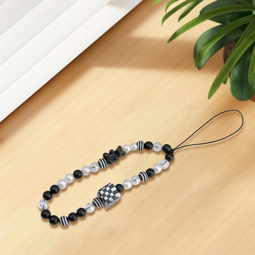 2 Cordón Para Teléfono Móvil Con Dije, Accesorio Negro