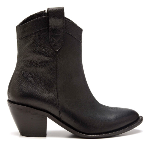 Bota Texana De Cuero Negra Mujer Gravagna