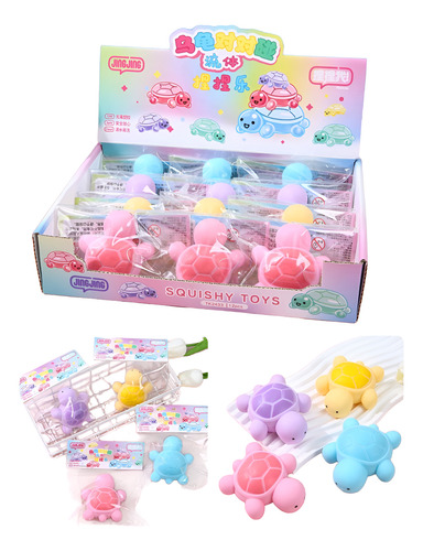 Juguete Antiestres Gatito Squishy Pegajoso Aliviar Ansiedad Tortuga Morado