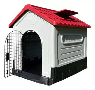 Casa Con Puerta Para Perros Grande 105x88x99 Cm De Plástico