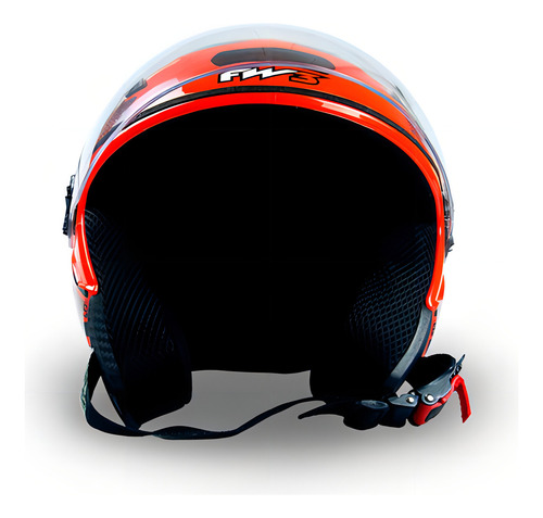 Casco Fw3 para Moto X Open Speed, talla 60, naranja X, diseño Open Speed con visera de cristal transparente
