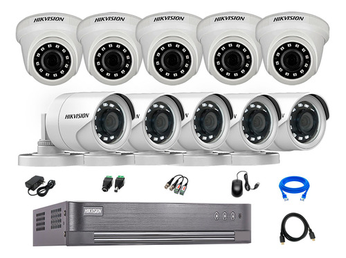 Cámaras Seguridad Kit 10 Full Hd 1080p Cable Hdmi Vigilancia