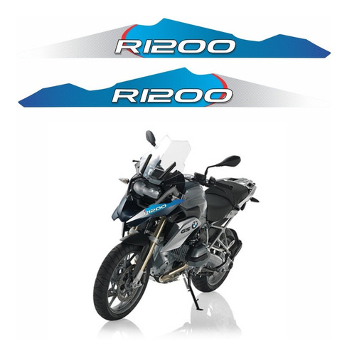 Par Adesivos Carenagem E Frontal Para Bmw R1200 Gsa 18530 Cor Azul