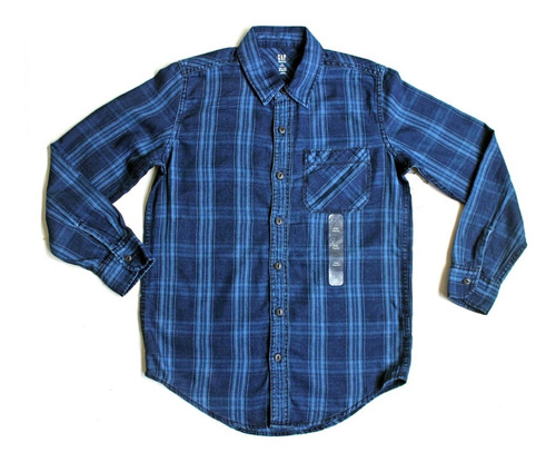 Gap Denim Camisa Cuadros Azul Jean Niño Talla Xxl Reg