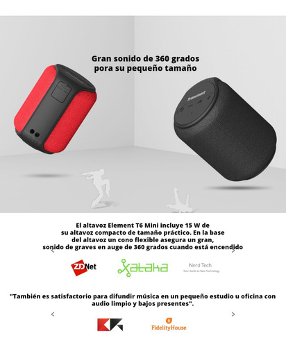 Parlante Bluetooth 15 W Tronsmart Element T6 Mini - Rojo