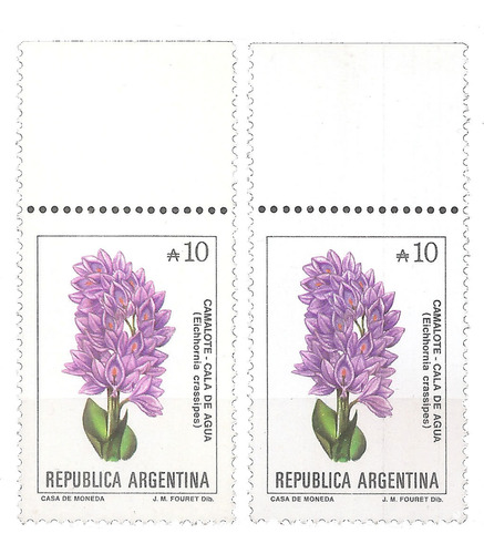 Argentina Flor Camalote 1765+a Gj 2222+a 2 Colores Catalogad