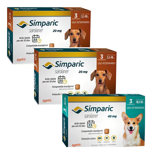 02 Simparic 20mg Com 3 E 01 Simparic 40mg Com 3 Zoetis