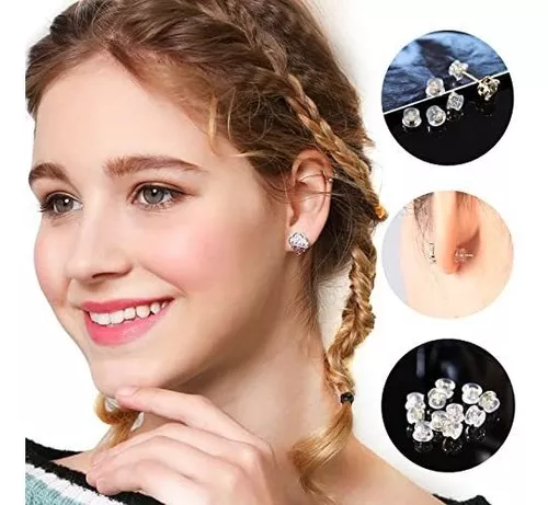 Earring Backs Rubber for Studs-925 Silver Silicone Earrings Back Stopper  for-18K Yellow Gold Hypoallergenic Secure Soft Comfortable Clear Earring  Backings Replacement for Adults&Kids 