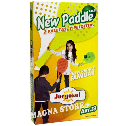 Paletas Paddle Infantil Familiar X2 + Pelota Juegosol +3 Año