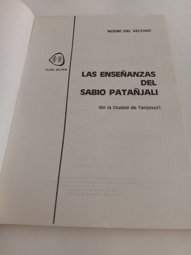 Las Enseñanzas Del Sabio Patañjali - Noemi Del Vecchio (Usado)