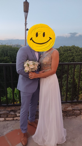 Vestido De Novia Talento Moda Con Tul Brillante Y Pedrería (Usado)