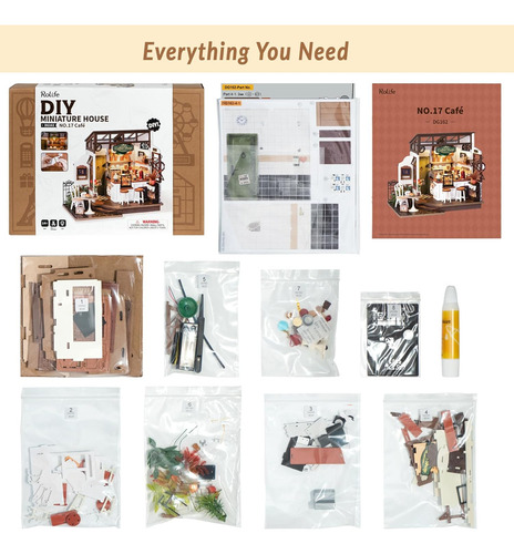 Kit De Casa En Miniatura Para Bricolaje, Cafetería Con Sabor