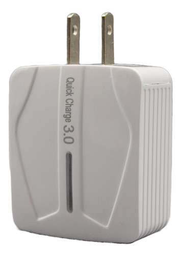 Cubo Cargador Pared Usb 1 Puerto Con Luz Led 5v 2.4 Color Blanco