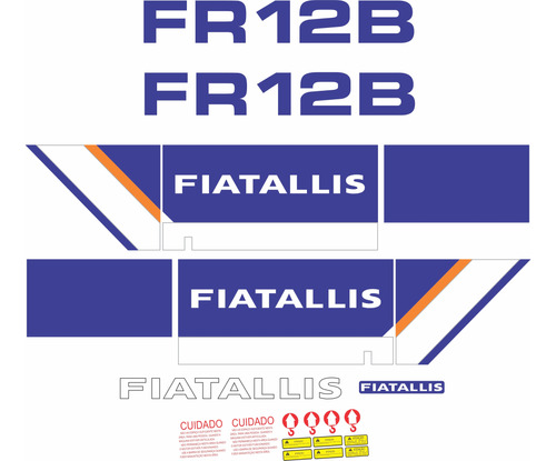Kit Adesivo Pá Carregadeira Fiatallis Fr12b + Etiqueta Mk